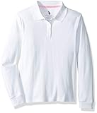 U.S. Polo Assn. Girls' Long Sleeve Polo Shirt with Picot Trim
