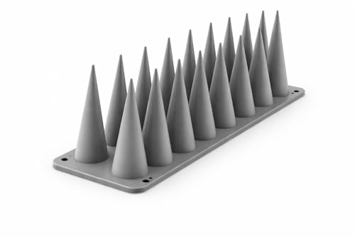 Image of Essoti Guard: Universal Plastic Spike Deterrent for Monkeys, Dogs, Cats, Birds - Ideal for Railings, AC Units, and More! (10, Grey)