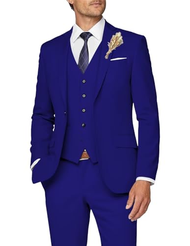 Suits for Men 3 Piece Jacket Vest Pants Slim Fit for Men Business Wedding Party Prom Mens Suit