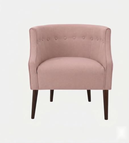 Image of Velum 3 Seater Sofa for Living Room & Office | Premium Fabric Upholstery | Solid Wood Frame | Comfortable Seating | 3 Years Warranty (Blush Pink, Chair)