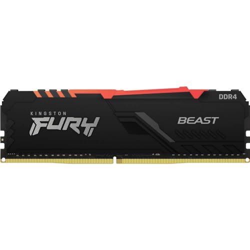 Image of Kingston FURY Beast RGB 16GB 3600MT /s DDR4 CL18 Desktop Memory Single Module | Infrared Syncing | Intel XMP | AMD Ryzen | Plug n Play | KF436C18BBA /16
