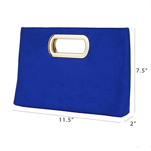 Image of Top Handle Faux Suede Clutch