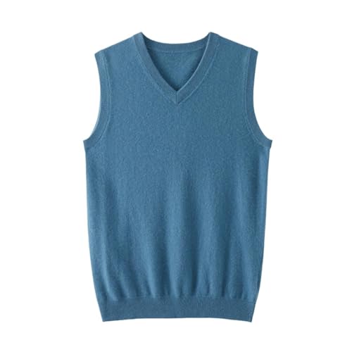 Chaleco de cachemira sin mangas y cuello en V con acabados premium para hombre 5