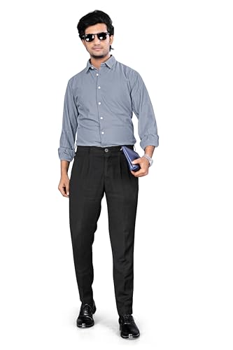 Image of EVERGLADE Men's Casual Shirt | Textured Poly Blend | Regular Fit | Full Sleeve