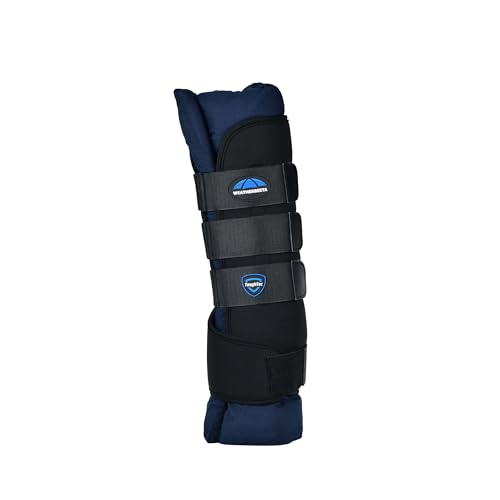 Image of WeatherBeeta Tough-Tec Stable Boot Wraps, Black/Navy, Large