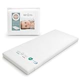 baby idea Materasso Lettino Campeggio Sfoderabile Pieghevole Traspirante a Norma EN16890:2017 Federa100% Cotone Oeko-tex® Interno Certificato Certipur™ 60x120x4 OMAGGIO Borsa da Viaggio (Bianco)