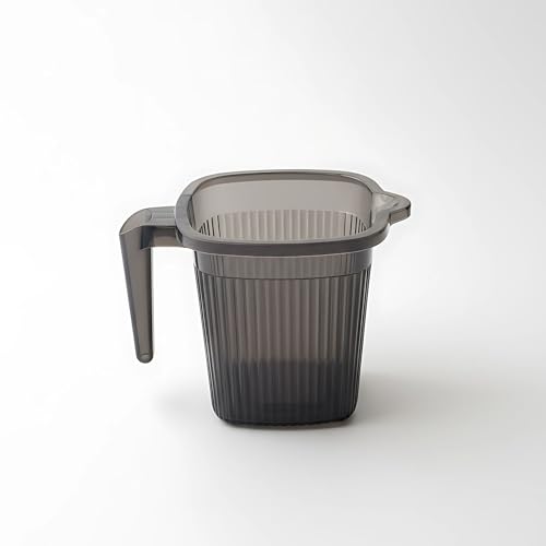 Image of Strong Plastic Bucket Mug Bathroom Set of 2 for Kitchen & Bathroom (25L Bucket,1.5L Mug) (Transparent Grey)