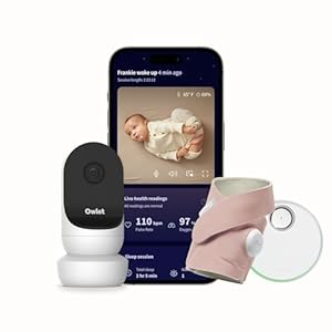Owlet Dream Duo 2 Smart Baby Monitor – 1080p HD Video Baby Monitor with Dream Sock – Baby Foot Monitor and Sensor Tracks Heartbeat and Oxygen Levels in Infants and Newborns