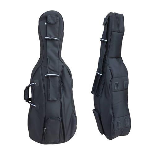 WUQIMUSC Cello Gig Bag, 4/4 Size, Nylon Exterior, 20mm Thick Foam Padding, Adjustable Backstraps,