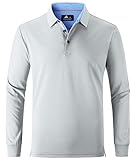 SECOOD Mens Polo Shirts Long Sleeve Golf Shirts Tennis Shirts Collared Tactical Polo Shirts Fall Clo