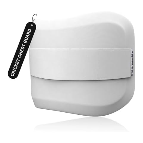 moonwalkr Cricket Chest Guard Protective Gear for Batters (5'4" - 6'6") Lightweight Cricket Equipment Maximum Protection Durable Chest Guard for Players (White, Adult) Cover