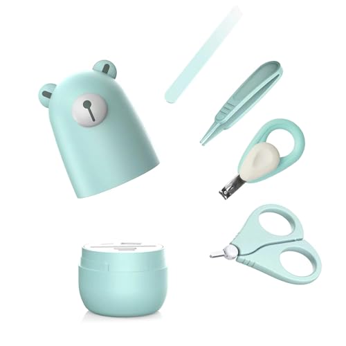 Baby Nagel Set, Baby Maniküre Set und Pediküre Set mit niedlichem Etui. Baby Nagelknipser und Bürstenset für Neugeborene, Säuglinge und Kleinkinder