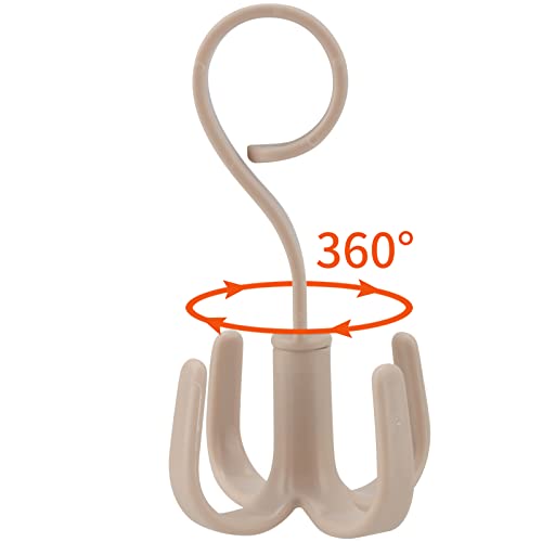 Jeuihau 16 Pack 6 Inches 360 Degree Rotating Hangers For Closet, 4 Claw Rotatable Hook, Multifunctional Belt Hanger Plastic Closet Hanging Tie Racks Holder Hook For Tie Belt Scarf Bag, 4 Color #TOP4