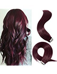 Tape on Extensions Human Red 22"