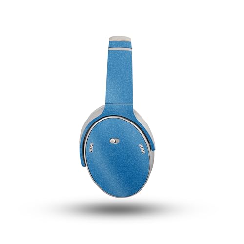 Image of Glossy Glitter Headphone Skin Compatible with Bose QuietComfort Headphones (2023) - Solid Blue - Premium 3M Vinyl Protective Wrap Decal Cover - Easy to Apply | Crafted in The USA by MightySkins
