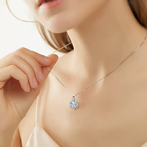 Diamond Pendant Necklaces For Women, Gifts For Wife Girlfriend Mom, 1 Carat Moissanite Diamond D Color (Vvs1) Pendant Necklaces, Anniversary Eternity Jewelry Present For Wife, Birthday Gifts For Women Wife Girls #TOP1