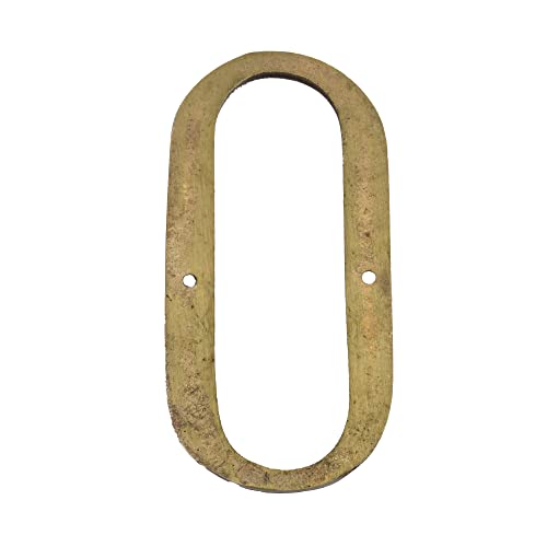 Image of 4 inch Brass House Hotel Door Number Plaque Sticky Numeric Numerical Digit 0-9 [9 (Nine)] (ZERO)