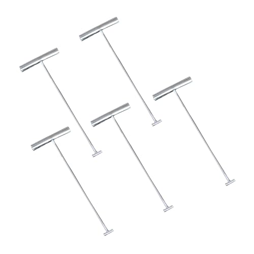 ZIMGOD 5pcs Heavy Duty Manhole Hooks Stainless Steel, T Shaped Hook Lifting Tool for Pulling Roller Shutter Door, Drain Grate Cover Sewer Lid Lifters(43cm (16 7/8