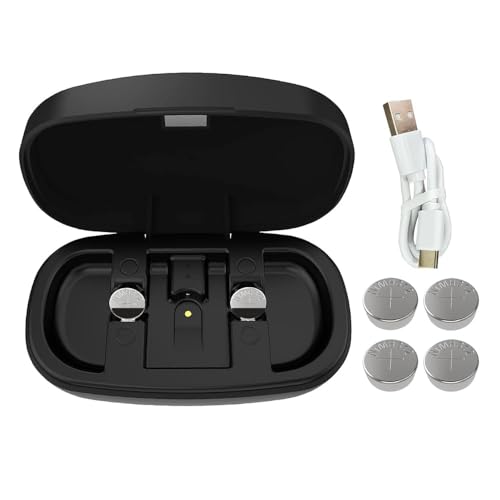Wokyo Rechargeable 13 Hearing Aid Batteries and Battery Charger, Hearing Aid Charger Travel Case for P13 Hearing Aid Amplifiers Battery with 4 Pack 13 Rechargeable Batteries