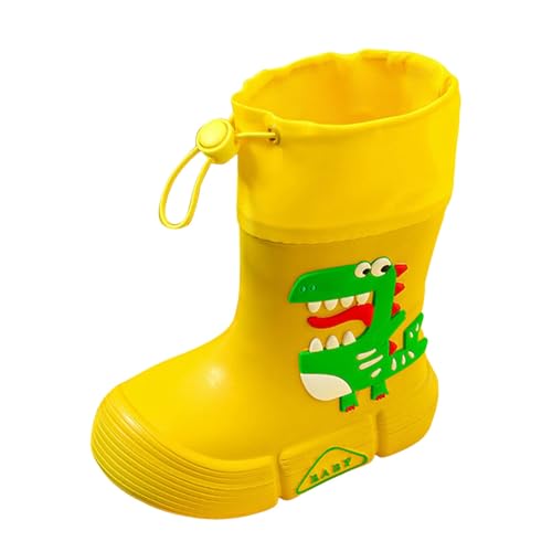 IWIHMIV Kids Rain Boots with an Elastic Drawstring Non Slip Toddler Rain Shoes Children Cartoon Print Water Boots