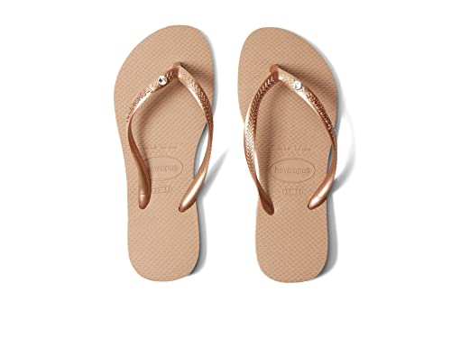 Image of Slim Crystal Flip Flops for Kids by Havaianas