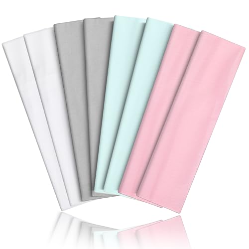 Image of Headbands for Women 8PCS [Summer-Exclusive Headband], Non Slip Sports Headband Elastic Soft Running Fashion Headband Absorb Sweat Headbands for Men for Women for Working Out, Travel Light Blue