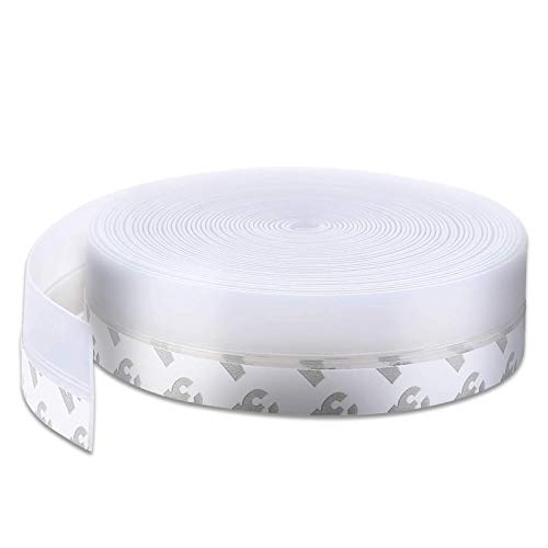 TUAKIMCE 10M Transparent Silicone Door Seal Strip, 25MM Width, 32FT Length, Soundproof, Dustproof, Weatherproof, Anti-Mosquito, for Doors, Windows, Cupboards, Wardrobes, Furniture, Shower Rooms