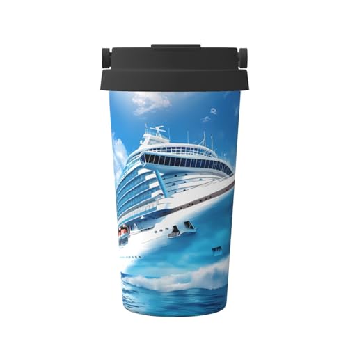 ZSUUGJ Seaside Cruise Ship Portable Stainless Steel Travel M