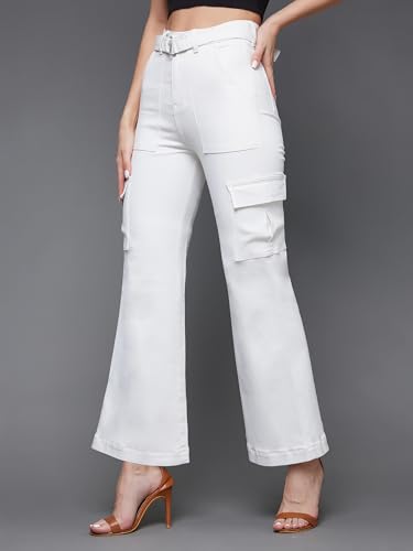 Image of Miss Chase Women's Wide Leg High Rise Regular Stretchable Denim Jeans