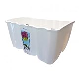 Blumenkasten Balkonkasten Geländerkasten Blumentopf Balkontopf 5 Farben 39cm von rg-vertrieb (Weiß)