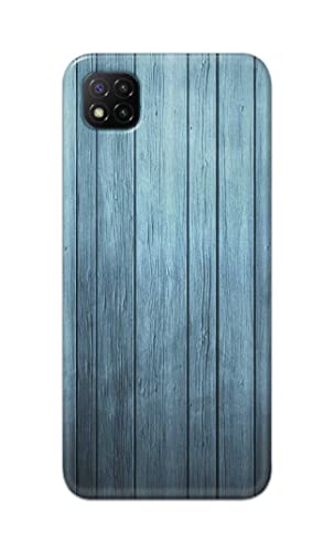 Image of Printed Hard Back Cover Case for Mi Poco C3 Back Cover (Wooden Blue) -1302