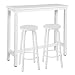 Produktbild WOLTU BT17ws+BH237ws-2 1xBartisch + 2xBarhocker Stehtisch Esstisch Bistrotisch Bartheke Tresentisch Metallgestell MDF Weiß 120x40x100cm(BxTxH)