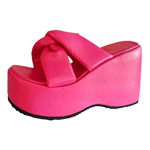 Pantoufles rose pour femme en taille 39 avec semelle épaisse