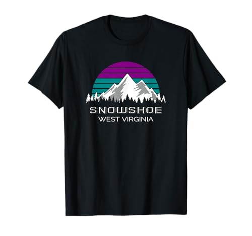 West Virginia Skiing Trip 70s 80s Retro Snowshoe T-Shirt