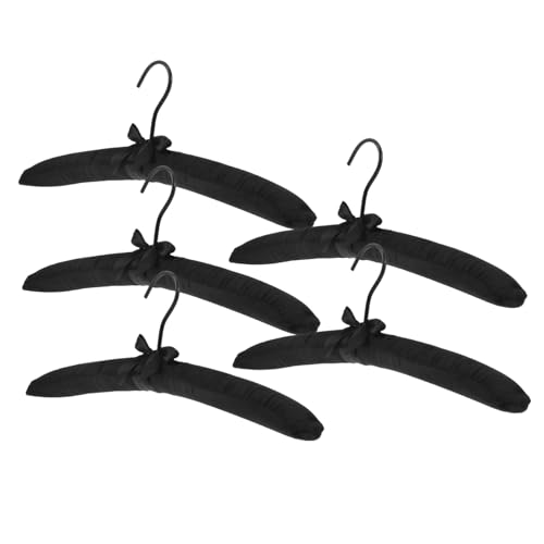 SOLUSTRE 5pcs Satin Padded Hangers for Dresses Coats Nonslip Satin Hangers Sponge No Shoulder Bump for Women's Clothing
