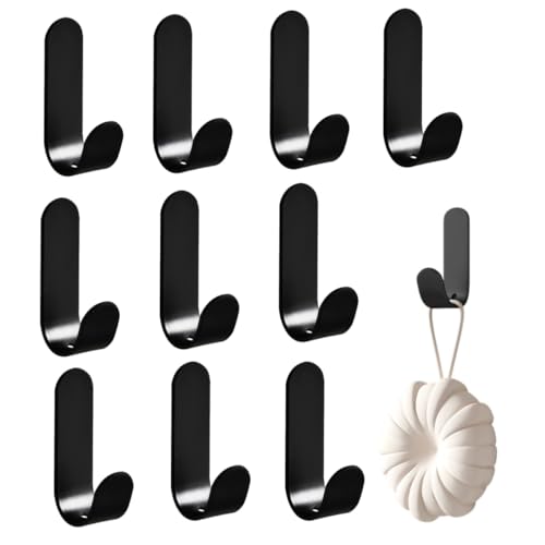 Image of Kofati Adhesive Hooks Heavy Duty 5.5-8.8 lbs Wall Hooks, 10 Pack Self Adhesive Damage Free Towel Rack, Stainless Steel for Coat Robe, Waterproof Oilproof Rustproof for Bathroom Shower Kitchen Office