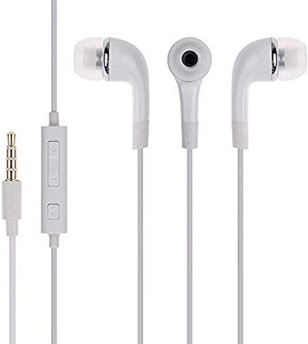 roqo 3.5 mm Jack Earphones with Mic Compatible for All Android Smartphones White Earphone