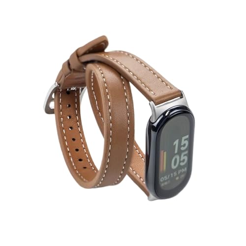 [LOKLNEYK] 14mm�_�u�������O���U�[�X�e�����X�w�b�h�o���h�ɓK������Xiaomi�n���h�����O9/8(Brown)