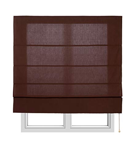 Estores Basic, Stor plegable con varillas, Chocolate, 90x175cm, estores para ventana, estores plegables.