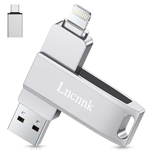Lncnnk USB Stick 512 GB für i Phone, MFi-zertifizierter USB 3.0 Lightning Speicherstick 3-in-1 Fotostick Stift-Laufwerk Externer Speichererweiterung USB C Backup für iOS/Android/PC, Silber
