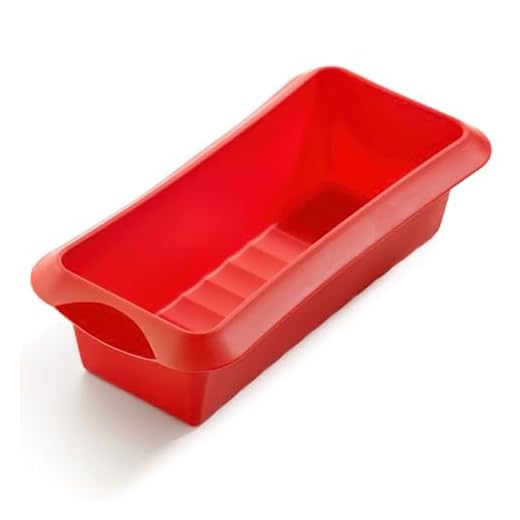 Lékué Molde repostería rectangular, silicona platino Rojo, 24 cm
