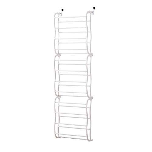 Homede Schuhregal für Tür Schuhablage aus Metall 36 Paar Schuhe 183 x 20 x 50 cm weiß platzsparend Türschuhregal Duane Cover