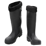 vidaXL Gummistiefel mit Herausnehmbarem Innenfutter, Regenstiefel Rutschfest, Anglerstiefel Wasserdicht, Arbeitsstiefel Gartenstiefel Langschaft Stiefel, Schwarz Größe 38 PVC