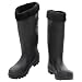 vidaXL Gummistiefel mit Herausnehmbarem Innenfutter, Regenstiefel Rutschfest, Anglerstiefel Wasserdicht, Arbeitsstiefel Gartenstiefel Langschaft Stiefel, Schwarz Größe 38 PVC