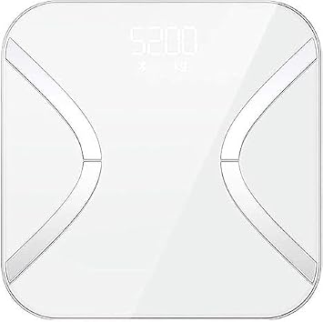 Body Fat Scale Smart BMI Scale Digital Bathroom Wireless Weight Scale, Body Composition Analyzer with Smartphone App sync, 300 lbs - White