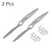 MECCANIXITY 2Pcs 4.7x4.7 Inch Propeller RC Propellers 2-Vane Blades Props Gray with Adapter Rings for RC Airplane Aircraft Prop Replacement