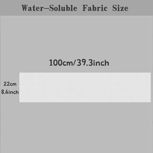 Image of Water Soluble Canvas Cloth,14 Count Aida Cloth,Water Soluble Cross Stitch Canvas,Disappear in Water DIY Handmade Embroidery Sewing Accessories. (100 x 22cm), White