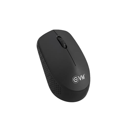 Image of EVM NEO Wireless Mouse for Laptop & PC | 2.4GHz Wireless Connectivity | 1600 DPI Optical Mouse | 10m Range | Smooth Tracking | 1-Year Warranty (EVM-NEO-3W042) Black