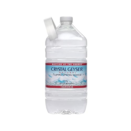 CRYSTAL GEYSER SINCE 1977, Natural Alpine Spring Water 128 Fluid Ounce 768 Fl Oz, (Pack of 6) (12514-2)