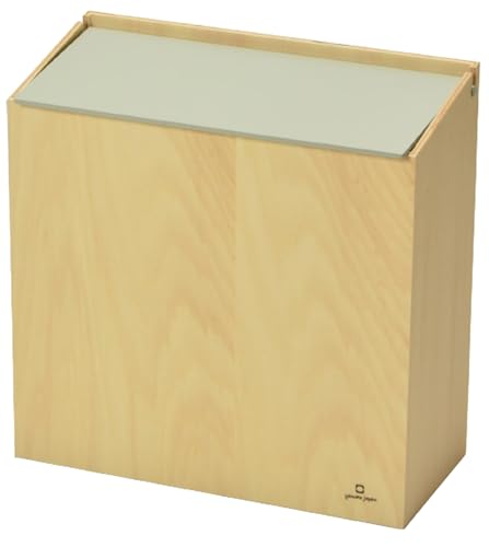 職人が仕上げた木製ゴミ箱「SLIM DUST」ストーングレー/おしゃれ インテリア ナチュラル ゴミ箱 木製 日本製 8L 袋が見えない シンプル ヤマト工芸